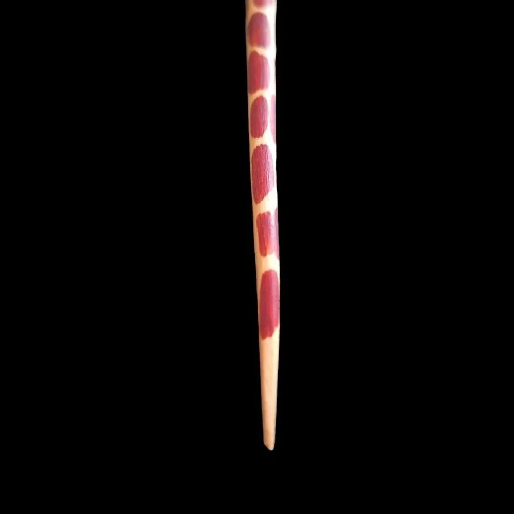 Carved Giraffe‎ Hair Stick Wooden Accessory Bun Desert Animal Safari African